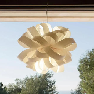 ZOWALA - Artistic White Floral Fabric Living Room Pendant Light Image - 4