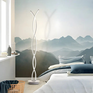 Artistic Design Modern White Spiral LED Floor Lamp Zawala Image - 1