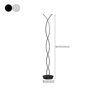 Artistic Design Modern White Spiral LED Floor Lamp Zawala #size
