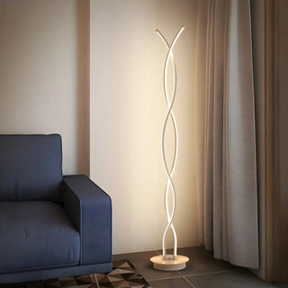 Artistic Design Modern White Spiral LED Floor Lamp Zawala Image - 2