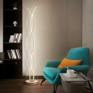 Artistic Design Modern White Spiral LED Floor Lamp Zawala Image - 3