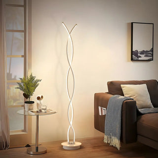 Artistic Design Modern White Spiral LED Floor Lamp Zawala Image - 4
