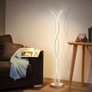 Artistic Design Modern White Spiral LED Floor Lamp Zawala Image - 5