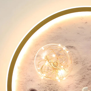Creative Space Astronaut Round Gold Flush Mount Light Zawala Image - 10