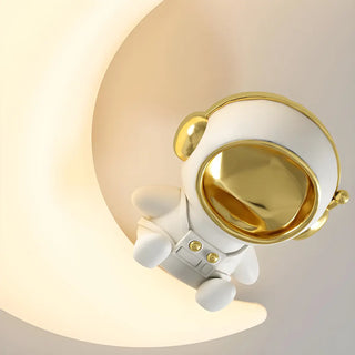Kids Bedroom Moon Astronaut Resin Flush Mount Light Zawala Image - 6
