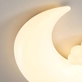 Kids Bedroom Moon Astronaut Resin Flush Mount Light Zawala Image - 7
