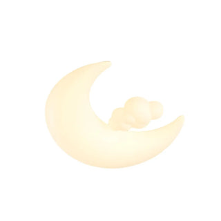 Kids Bedroom Moon Astronaut Resin Flush Mount Light Zawala Image - 8