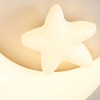 Kids Bedroom Moon Astronaut Resin Flush Mount Light Zawala Image - 9