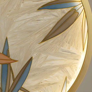 Elegant Round Bamboo Design Marble Base Table Lamp Zawala Image - 6