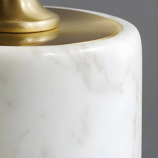 Elegant Round Bamboo Design Marble Base Table Lamp Zawala Image - 7