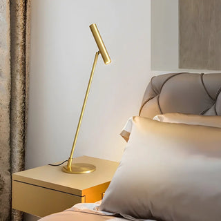 Bedroom Black Finish Modern Sleek Metal Table Lamp Zawala Image - 3