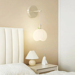 Bedroom Cute White Apple-Shaped Metal Wall Sconce Zawala Image - 1