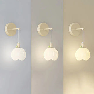 Bedroom Cute White Apple-Shaped Metal Wall Sconce Zawala Image - 14
