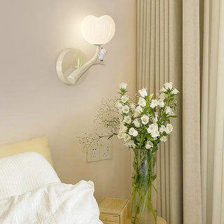 Bedroom Cute White Apple-Shaped Metal Wall Sconce Zawala Image - 3