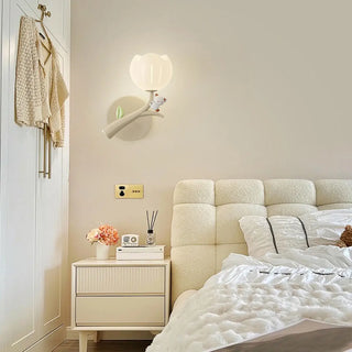 Bedroom Cute White Apple-Shaped Metal Wall Sconce Zawala Image - 5