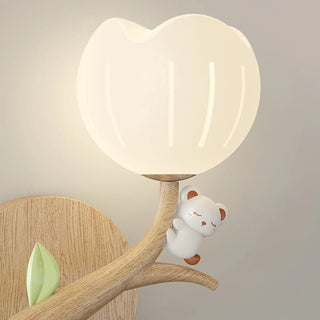 Bedroom Cute White Apple-Shaped Metal Wall Sconce Zawala Image - 6
