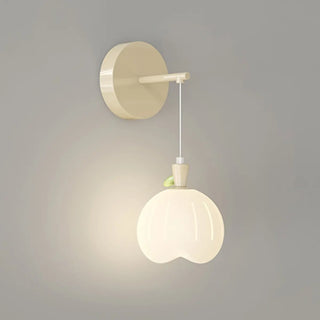 Bedroom Cute White Apple-Shaped Metal Wall Sconce Zawala Image - 7