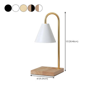 Bedroom Modern Cone Lampshade Wood Base Table Lamp Zawala #size