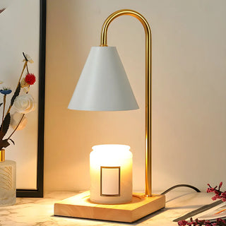 Bedroom Modern Cone Lampshade Wood Base Table Lamp Zawala Image - 2