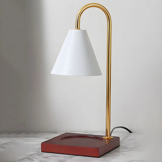 Bedroom Modern Cone Lampshade Wood Base Table Lamp Zawala Image - 5