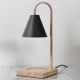 Bedroom Modern Cone Lampshade Wood Base Table Lamp Zawala Image - 8