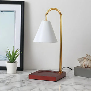 Bedroom Modern Cone Lampshade Wood Base Table Lamp Zawala Image - 9