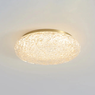 ZOWALA - Bedroom Gold Resin Round Flush Mount Ceiling Light Image - 10