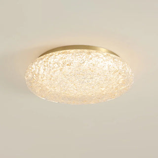 ZOWALA - Bedroom Gold Resin Round Flush Mount Ceiling Light Image - 12