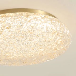 ZOWALA - Bedroom Gold Resin Round Flush Mount Ceiling Light Image - 13