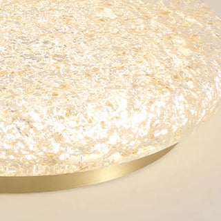 ZOWALA - Bedroom Gold Resin Round Flush Mount Ceiling Light Image - 14