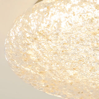 ZOWALA - Bedroom Gold Resin Round Flush Mount Ceiling Light Image - 15