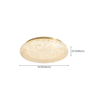 ZOWALA - Bedroom Gold Resin Round Flush Mount Ceiling Light #size