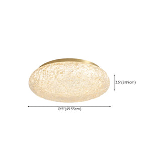 ZOWALA - Bedroom Gold Resin Round Flush Mount Ceiling Light Image - 18