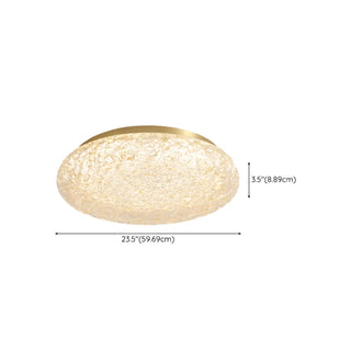 ZOWALA - Bedroom Gold Resin Round Flush Mount Ceiling Light Image - 19