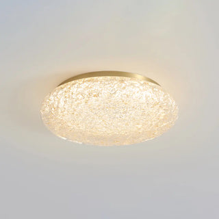 ZOWALA - Bedroom Gold Resin Round Flush Mount Ceiling Light Image - 7