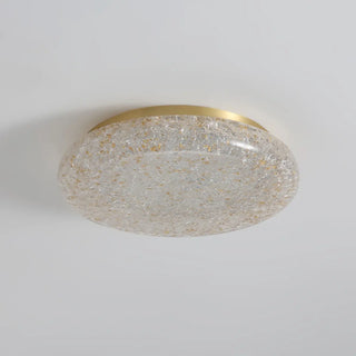 ZOWALA - Bedroom Gold Resin Round Flush Mount Ceiling Light Image - 8