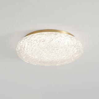 ZOWALA - Bedroom Gold Resin Round Flush Mount Ceiling Light Image - 9