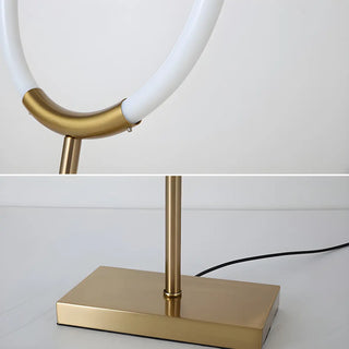 Minimalist Halo Ring Brass Base LED Bedroom Table Lamp Zawala Image - 6