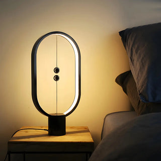 Bedroom Minimalist Oval Black Decor Night Table Lamp Zawala Image - 1