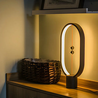 Bedroom Minimalist Oval Black Decor Night Table Lamp Zawala Image - 2