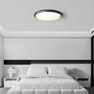 Bedroom Fashion Black Round Flush Mount Ceiling Light Image - 2