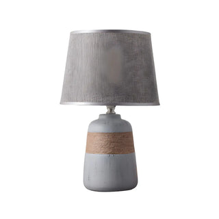 Bedroom Modern Fabric Geometric Ceramic Base Table Lamp Zawala Image - 17