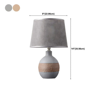 Bedroom Modern Fabric Geometric Ceramic Base Table Lamp Zawala Image - 19