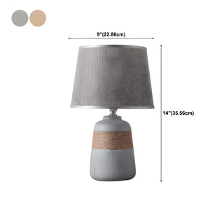 Bedroom Modern Fabric Geometric Ceramic Base Table Lamp Zawala Image - 20