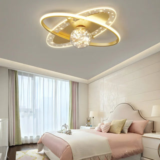 Bedroom Dreamy Star Moon LED Flush Mount Ceiling Light Zawala Image - 2