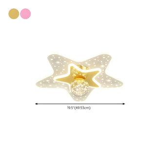 Bedroom Dreamy Star Moon LED Flush Mount Ceiling Light Zawala Image - 21