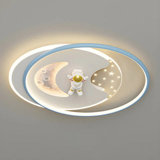 Bedroom Pink Circle Ring LED Flush Mount Ceiling Light Zawala Image - 12