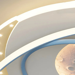 Bedroom Pink Circle Ring LED Flush Mount Ceiling Light Zawala Image - 13