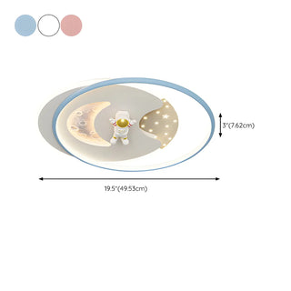 Bedroom Pink Circle Ring LED Flush Mount Ceiling Light Zawala #size