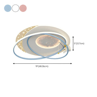 Bedroom Pink Circle Ring LED Flush Mount Ceiling Light Zawala Image - 18